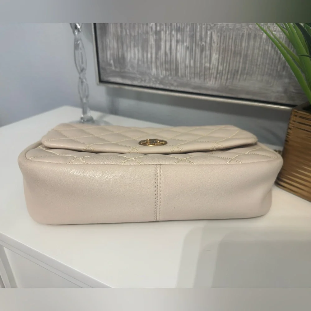 Tory Burch Willa Quoted Leather Crossbody Shoulder Bag – Cream - Picture 8 of 13